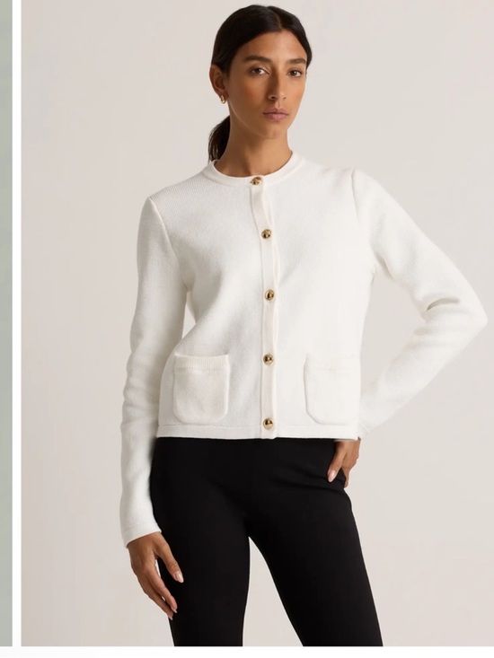 Quince Sweaters - Quince 100% Organic Cotton Sweater Jacket Ivory Lady Jacket Sz M